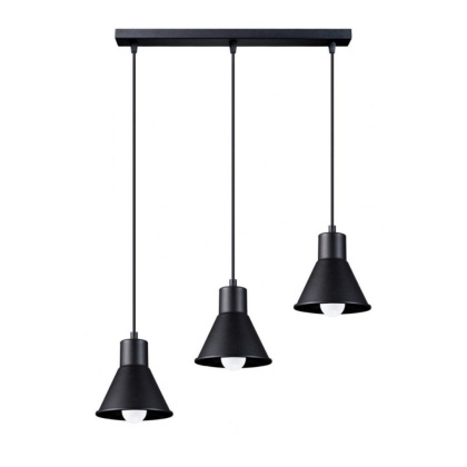 Lampa wisząca TALEJA 3 czarny potrójny zwis na listwie - Sollux Lighting