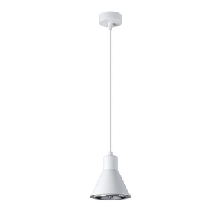 Lampa wisząca TAZILA 1 biała pojedynczy klosz metalowy - Sollux Lighting