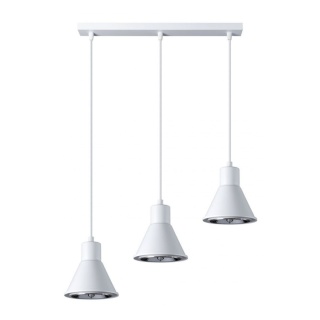 Lampa wisząca TAZILA 3 biała potrójna trzy klosze na różnych wysokościach - Sollux Lighting