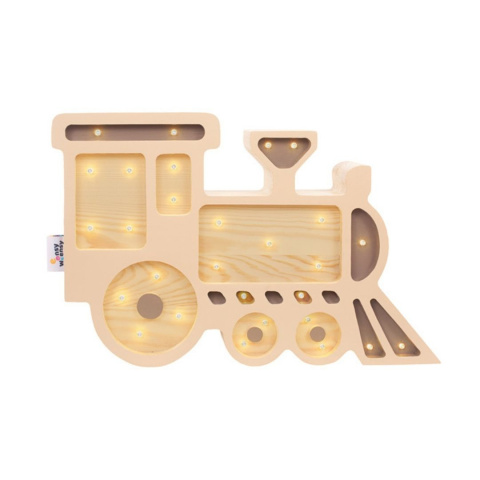 Lampka dziecięca CHOO-CHOO TRAIN FLAX WOOD ciuchcia nocna stojąca na ścianę - Eensy Weensy Lampka dziecięca CHOO-CHOO TRAIN FLAX WOOD ciuchcia nocna stojąca na ścianę - Eensy Weensy