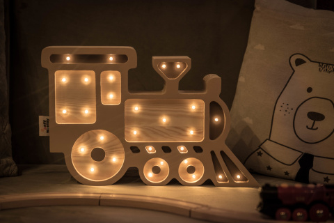 Lampka dziecięca CHOO-CHOO TRAIN LATTE ciuchcia nocna stojąca na ścianę - Eensy Weensy - zapalona Lampka dziecięca CHOO-CHOO TRAIN LATTE ciuchcia nocna stojąca na ścianę - Eensy Weensy - zapalona
