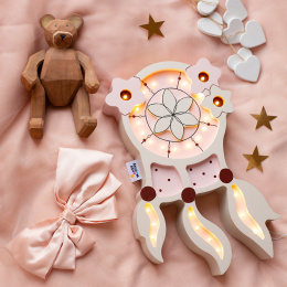 Lampka dziecięca DREAMCATCHER ROSE duży łapacz snów różowy 37 cm wysokości - Eensy Weensy