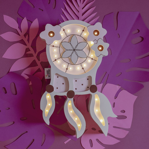 Lampka dziecięca DREAMCATCHER ROSE duży łapacz snów różowy do pokoju dziecka - Eensy Weensy Lampka dziecięca DREAMCATCHER ROSE duży łapacz snów różowy do pokoju dziecka - Eensy Weensy