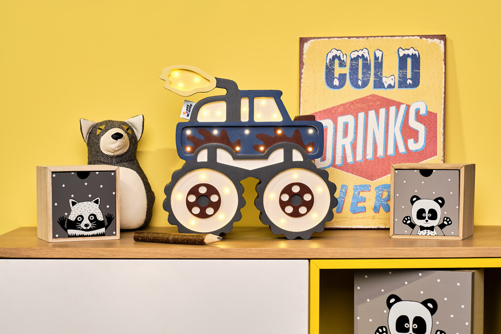 Lampka dziecięca MONSTER TRUCK MIDNIGHT duża nocna stojąca na ścianę - Eensy Weensy - we wnętrzu Lampka dziecięca MONSTER TRUCK MIDNIGHT duża nocna stojąca na ścianę - Eensy Weensy - we wnętrzu