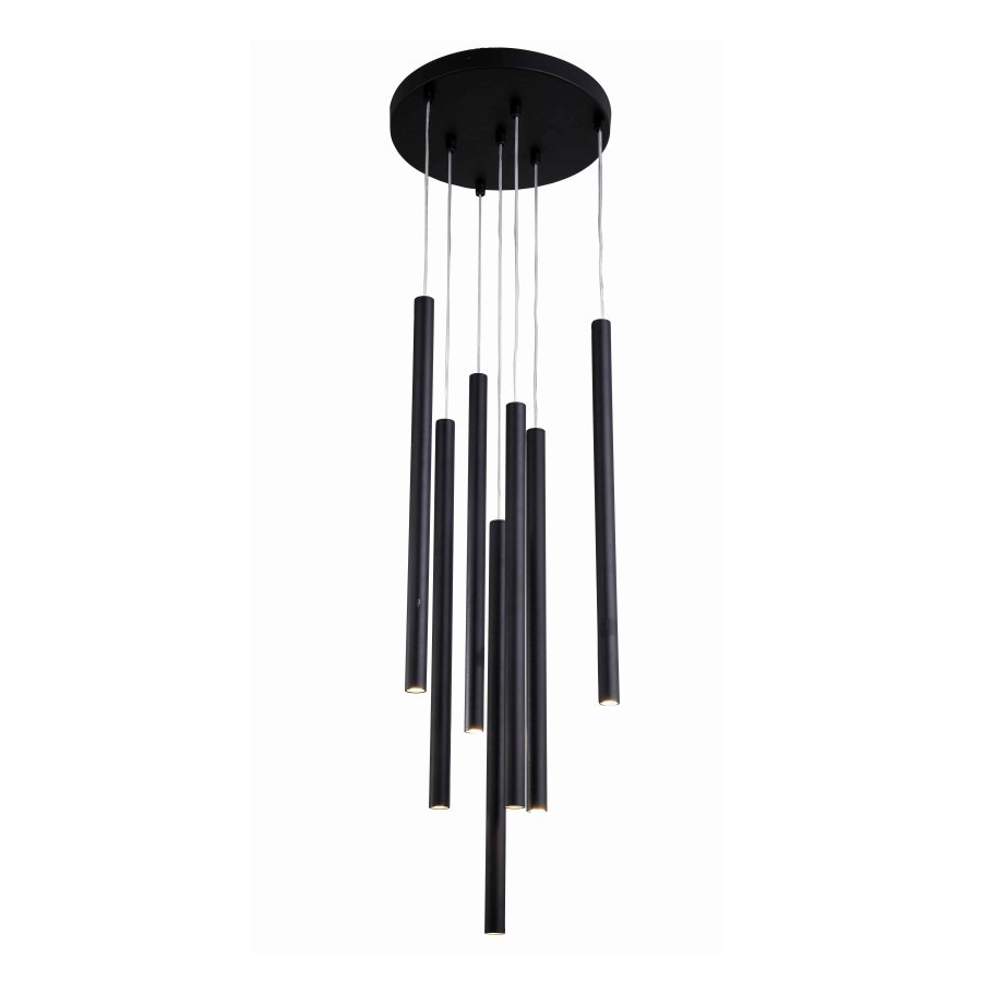 Lampa wisząca LUNGO 7 czarna do salonu wąskie tuby kaskada – Light Prestige Lampa wisząca LUNGO 7 czarna do salonu wąskie tuby kaskada – Light Prestige