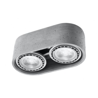 Plafon BASIC 2 beton podwójna lampa sufitowa szara - Sollux Lighting