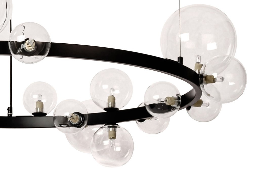 Lampa wisząca ALURE 120 obręcz szklane kuliste transparentne klosze - King Home Lampa wisząca ALURE 120 obręcz szklane kuliste transparentne klosze - King Home