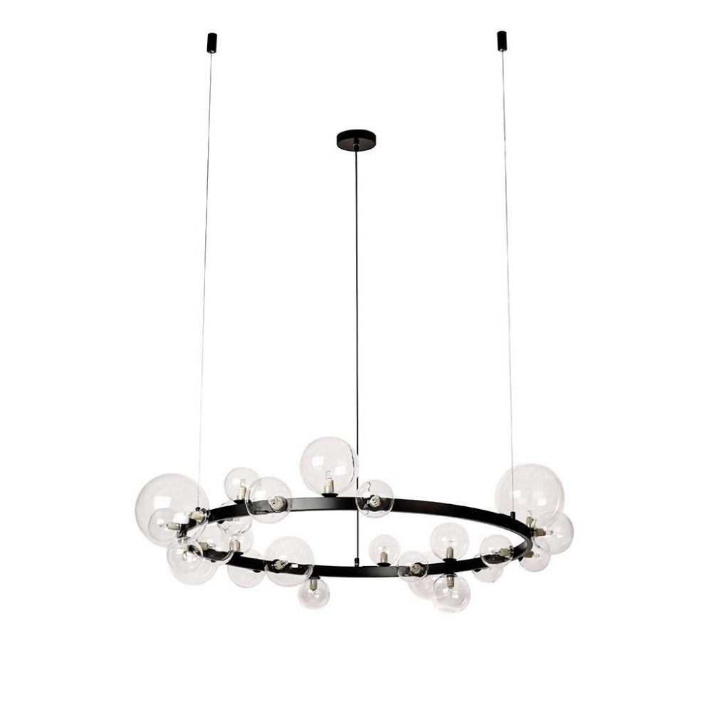 Lampa wisząca ALURE 120 obręcz szklane kuliste transparentne klosze - King Home Lampa wisząca ALURE 120 obręcz szklane kuliste transparentne klosze - King Home