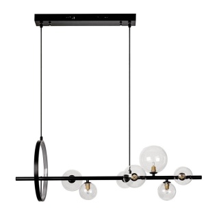 Lampa wisząca ALURE LINE 90 czarna / transparentne klosze - King Home