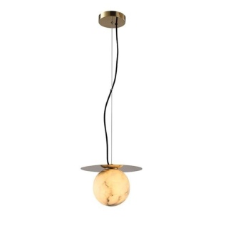 Lampa wisząca HALO złota, alabastrowy klosz MSE010100142 - Moosee