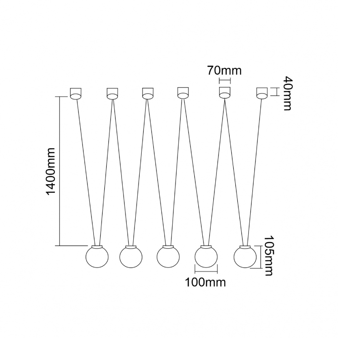 Lampa wisząca MOVO V podwieszana z kulistymi kloszami - Orlicki Design Lampa wisząca MOVO V podwieszana z kulistymi kloszami - Orlicki Design