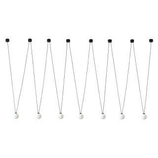 Lampa wisząca MOVO VII podwieszana z kulistymi kloszami - Orlicki Design