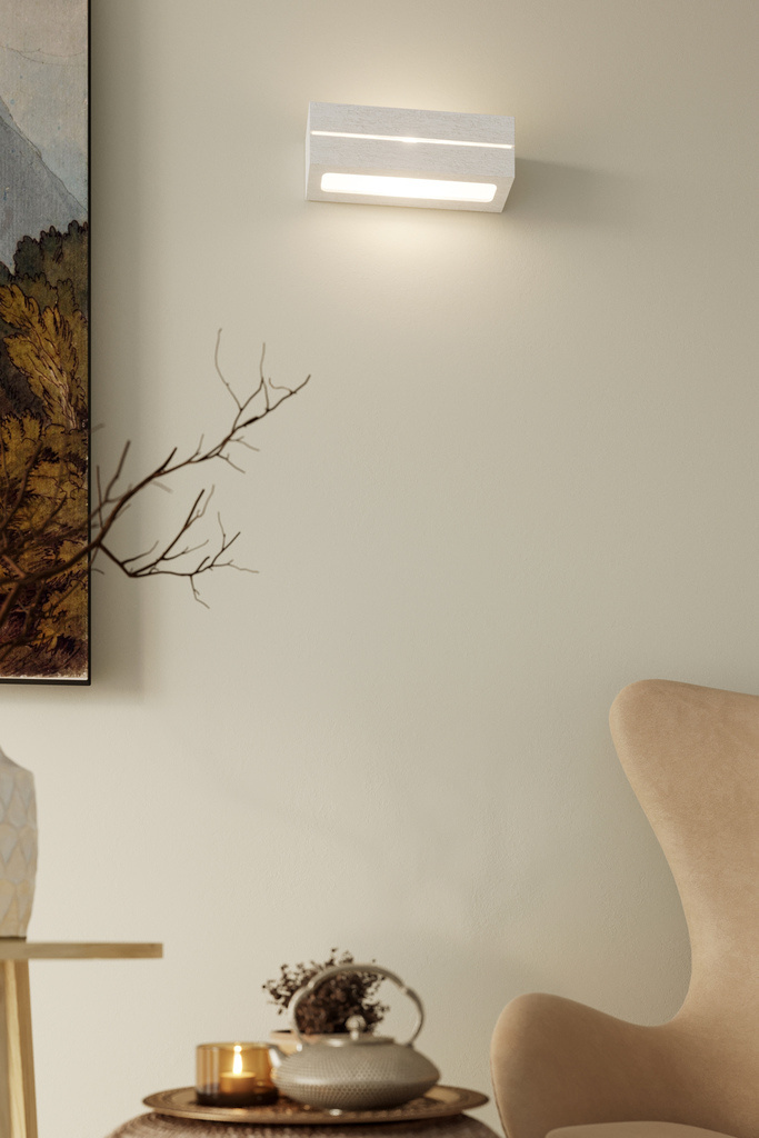 Kinkiet ceramiczny VEGA LINE biały lampa ścienna dekoracyjna - Sollux Lighting - wizualizacja