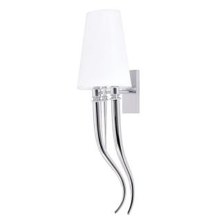 Kinkiet DEVIL WALL 2 chrom biały klosz elegancki do salonu sypialni - King Home