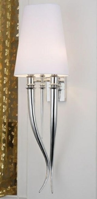 Kinkiet DEVIL WALL 2 chrom biały klosz elegancki do salonu sypialni - King Home