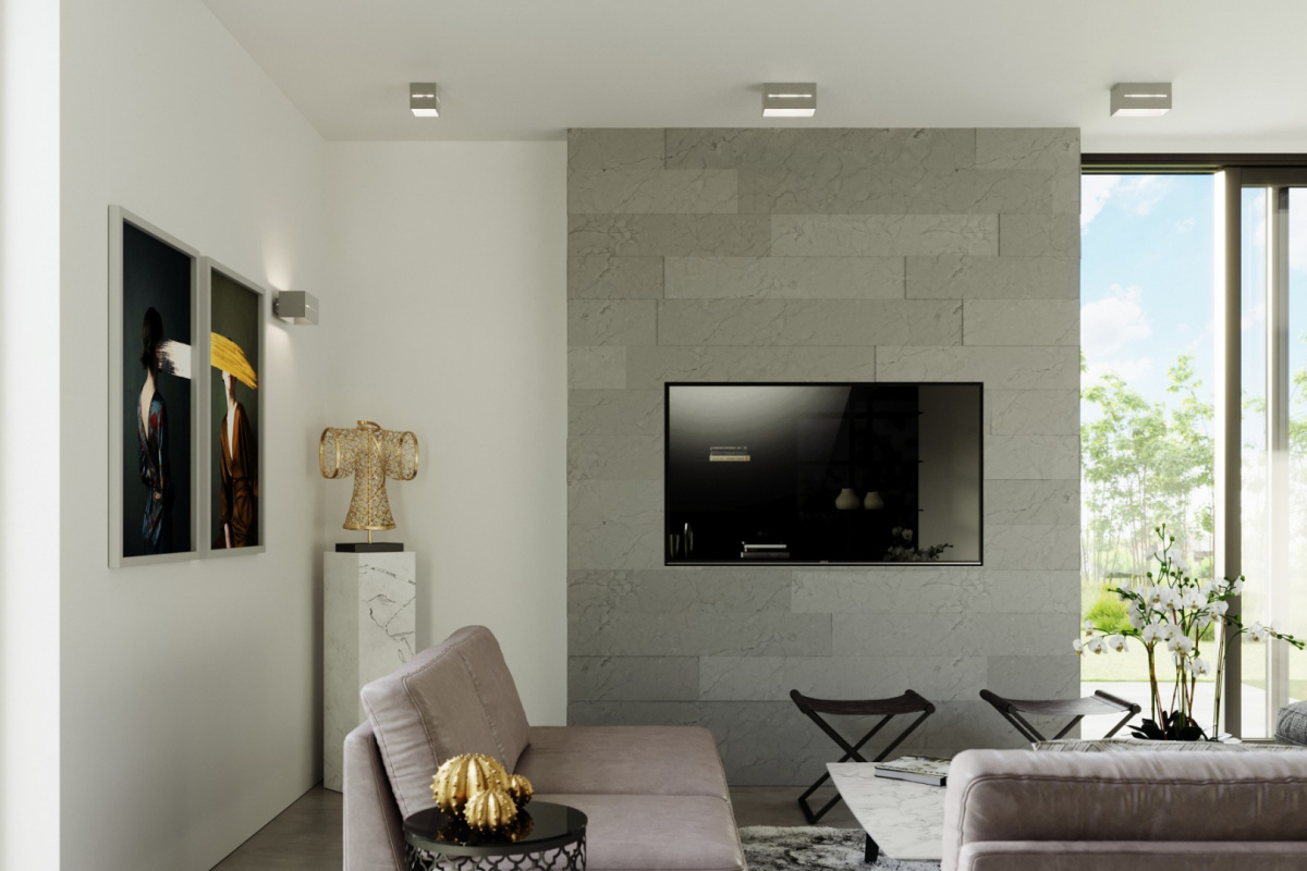 Aluminiowy kinkiet LOBO MAXI szary lampa ścienna dekoracyjna - Sollux Lighting - wizualizacja Aluminiowy kinkiet LOBO MAXI szary lampa ścienna dekoracyjna - Sollux Lighting - wizualizacja