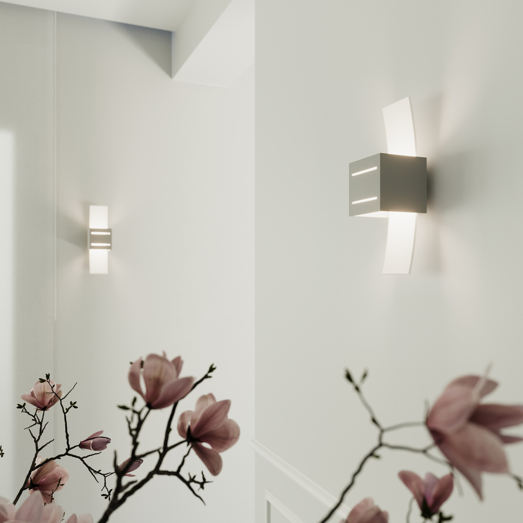 Kinkiet aluminiowy LORETO szary lampa ścienna dekoracyjna - Sollux Lighting - wizualizacja