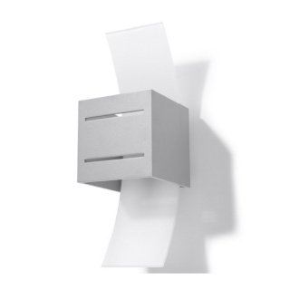 Kinkiet aluminiowy LORETO szary kostka sześcian lampa ścienna dekoracyjna - Sollux Lighting