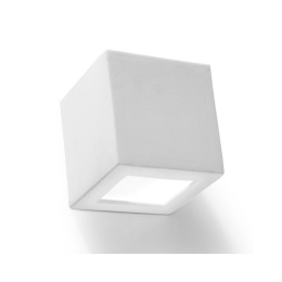 Kinkiet ceramiczny LEO biały lampa ścienna kostka sześcian - Sollux Lighting