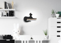 Kinkiet lampka dziecięca LED z półką CAT czarny kot siedzący z kablem - Candellux Lighting