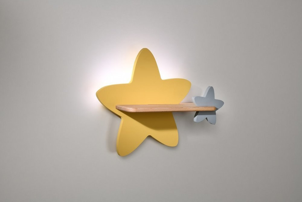 Kinkiet lampka dziecięca LED z półką GWIAZDKA STAR z kablem - Candellux Lighting Kinkiet lampka dziecięca LED z półką GWIAZDKA STAR z kablem - Candellux Lighting