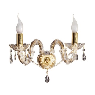 Kinkiet MARIA TERESA 2 podwójny ścienny złoty z kryształkami - Candellux Lighting