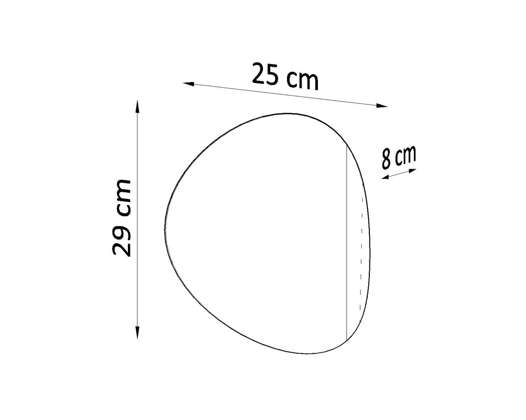 Kinkiet stalowy SENSES biały lampa ścienna dekoracyjna - Sollux Lighting - rysunek techniczny Kinkiet stalowy SENSES biały lampa ścienna dekoracyjna - Sollux Lighting - rysunek techniczny