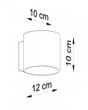 Szklany kinkiet VICI biały lampa ścienna dekoracyjna - Sollux Lighting - rysunek techniczny