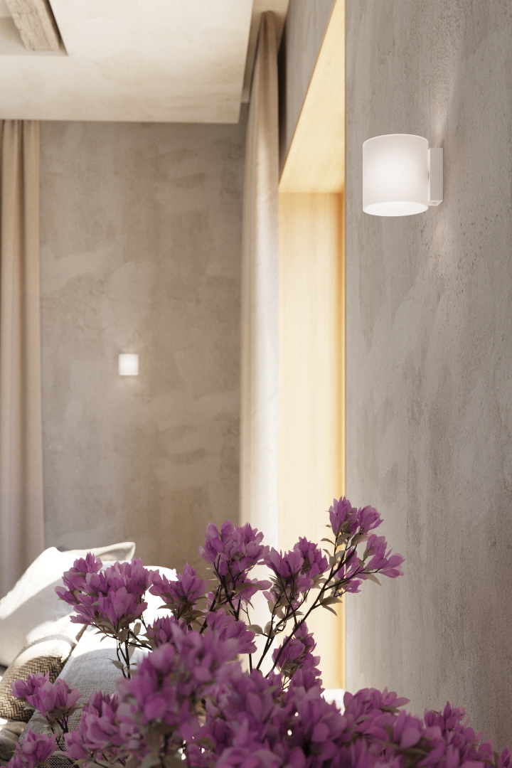 Szklany kinkiet VICI biały lampa ścienna dekoracyjna - Sollux Lighting - wizualizacja