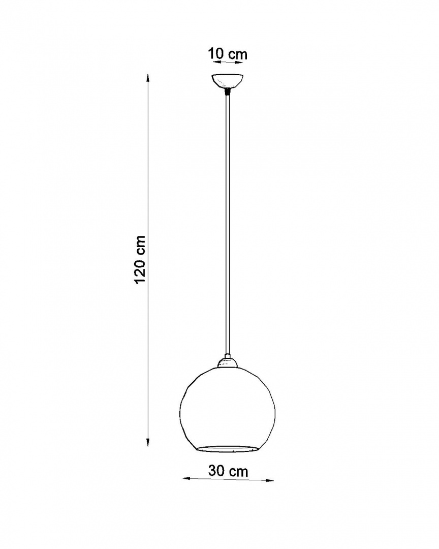 Lampa Wisząca BALL błękitna - Sollux Lighting - rysunek techniczny