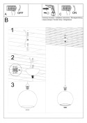 Lampa Wisząca BALL błękitna - Sollux Lighting - instrukcja montażu