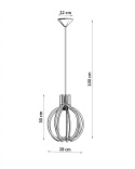 Lampa wisząca ARANCIA naturalne drewno lampa sufitowa - Sollux Lighting - rysynek techniczny