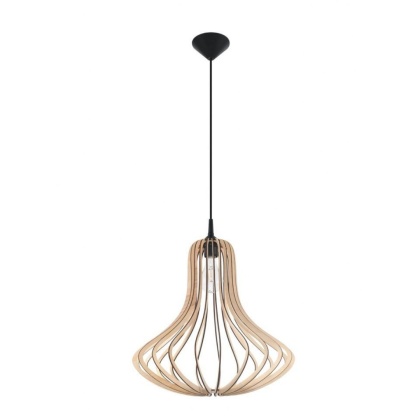 Lampa wisząca ELZA drewniany klosz gruszka nad stół - Sollux Lighting