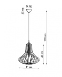 Lampa wisząca ELZA lampa gruszka drewno naturalne - Sollux Lighting - rysynek techniczny