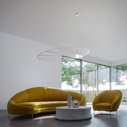 Lampa wisząca LEHDET biały liść do salonu - Thoro Lighting