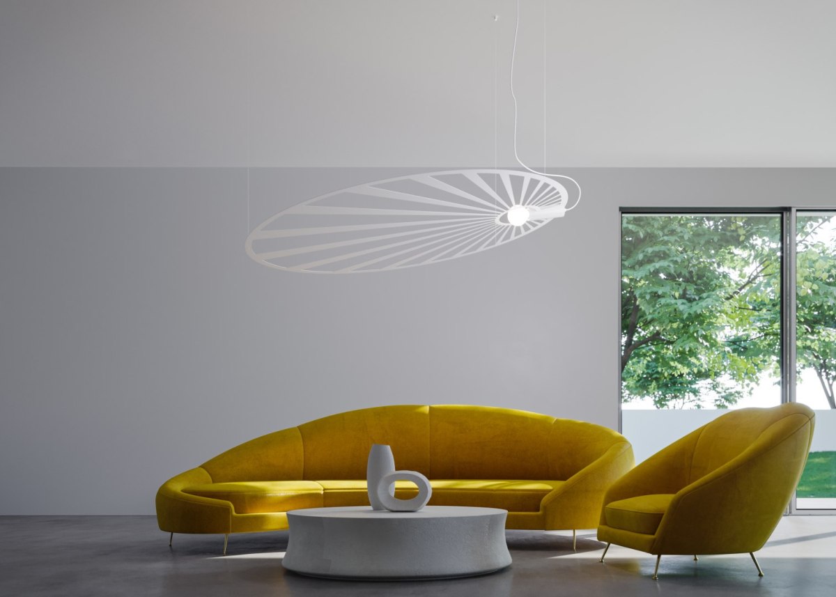 Lampa wisząca LEHDET biały liść do salonu - Thoro Lampa wisząca LEHDET biały liść do salonu - Thoro