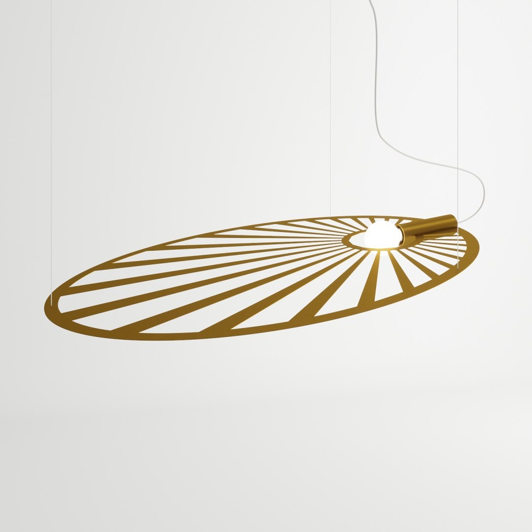 Lampa wisząca LEHDET złota liść do salonu - Thoro