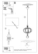 Lampa wisząca MANDELINO naturalne drewno lampa sufitowa - Sollux Lighting - instrukcja montażu