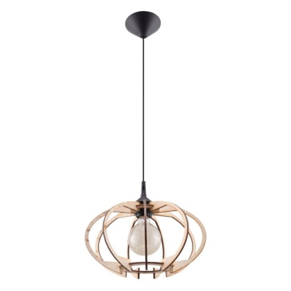 Lampa wisząca MANDELINO naturalne drewno skandynawska nad stół - Sollux Lighting