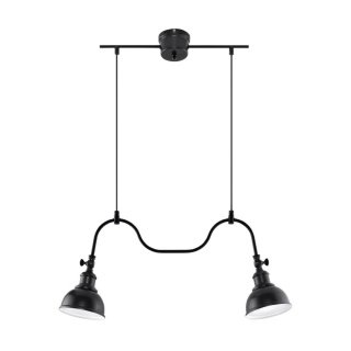 Lampa wisząca MARE 2 czarna podwójna industrialna zwis nad stół - Sollux Lighting