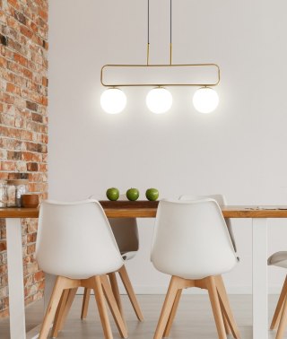 Lampa wisząca JOVE mosiądz białe kule szklane nowoczesna - Candellux Lighting