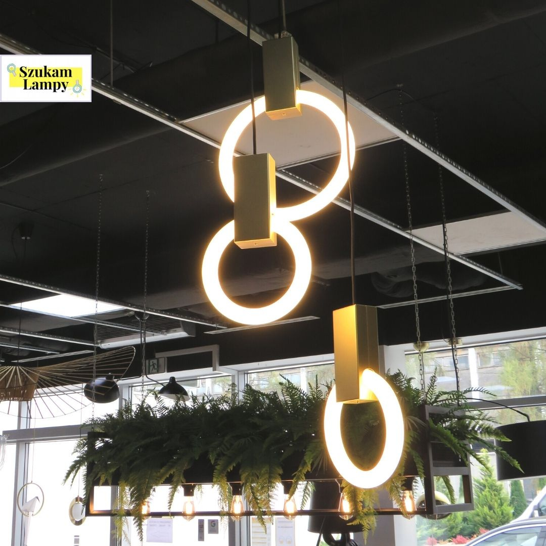 Lampa wisząca potrójna HOPP DISC 3 antyczny mosiądź - King Home Lampa wisząca potrójna HOPP DISC 3 antyczny mosiądź - King Home