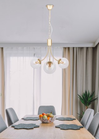 Lampa wisząca DANI 3 złoty żyrandol potrójny do salonu - Candellux Lighting
