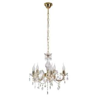 Żyrandol z kryształkami złoty MARIA TERESA 5 - Candellux Lighting