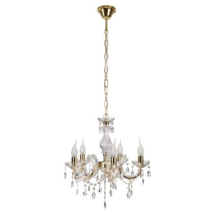 Żyrandol z kryształkami złoty MARIA TERESA 5 - Candellux Lighting