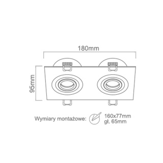 Lampa wpuszczana FASTO II BIANCO biała podwójna podtynkowa oczko - Orlicki Design