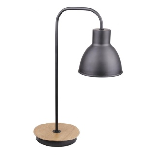 Lampka biurkowa gabinetowa VARIO czarny drewno metal loft - Candellux Lighting