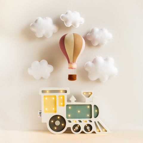 Lampka dziecięca CHOO-CHOO TRAIN WHITE LILY ciuchcia nocna stojąca na ścianę - Eensy Weensy Lampka dziecięca CHOO-CHOO TRAIN WHITE LILY ciuchcia nocna stojąca na ścianę - Eensy Weensy