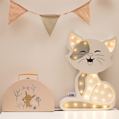 Lampka dziecięca KITTEN WHITE LILY nocna led kotek stojąca kinkiet dla dziecka - Eensy Weensy - swiecaca Lampka dziecięca KITTEN WHITE LILY nocna led kotek stojąca kinkiet dla dziecka - Eensy Weensy - swiecaca