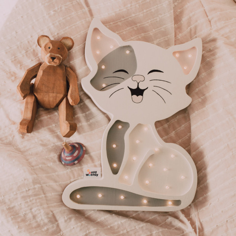Lampka dziecięca KITTEN WHITE LILY nocna led kotek stojąca kinkiet dla dziecka - Eensy Weensy - we wnetrzu Lampka dziecięca KITTEN WHITE LILY nocna led kotek stojąca kinkiet dla dziecka - Eensy Weensy - we wnetrzu